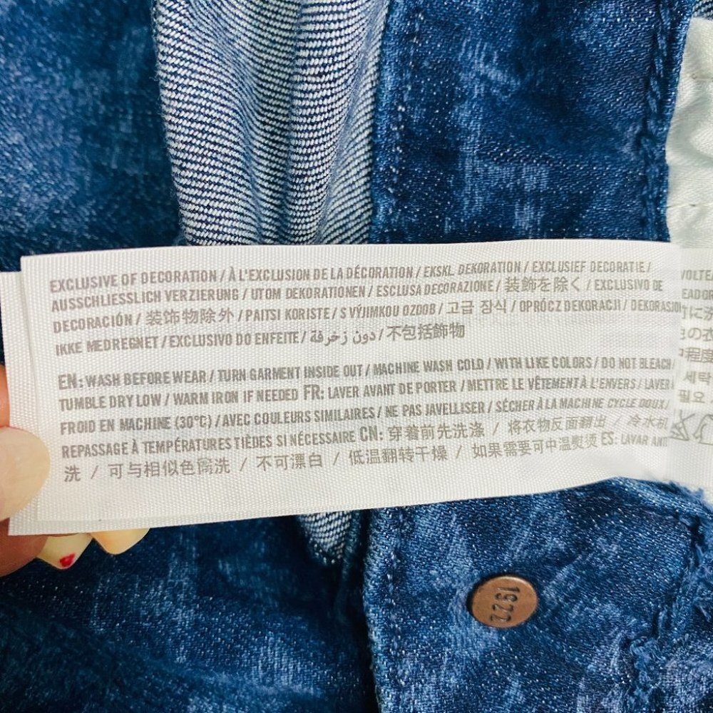 Hollister Tribal Print Jeans Jumpsuit Denim Bib Overall Sz XS - Picture 13 of 14